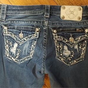 Gorgeous Miss Me Midrise Easy Skinny Embellished Jeans With 31” Inseam